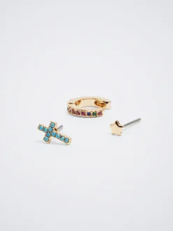 Set Of Hoops With Charms And Zirconia|Parfois Outlet