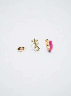 Set Of Hoops With Charms And Zirconia|Parfois Shop