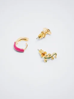 Set Of Hoops With Charms And Zirconia|Parfois Shop