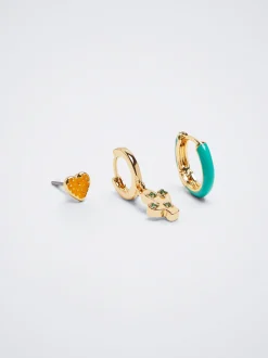 Set Of Hoops With Charms And Zirconia|Parfois Discount