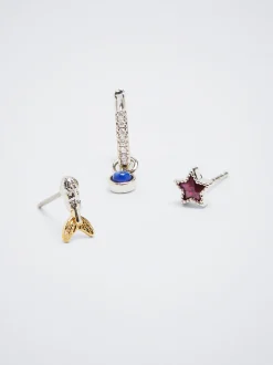 Set Of Hoops With Charms And Zirconia|Parfois Best Sale