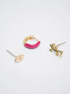 Set Of Hoops With Charms And Zirconia|Parfois Online