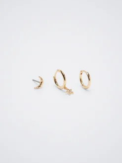 Set Of Hoops With Charms And Zirconia|Parfois Cheap