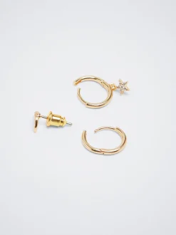 Set Of Hoops With Charms And Zirconia|Parfois Cheap