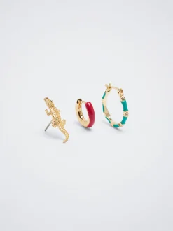 Set Of Hoops With Cubic Zirconia|Parfois Fashion