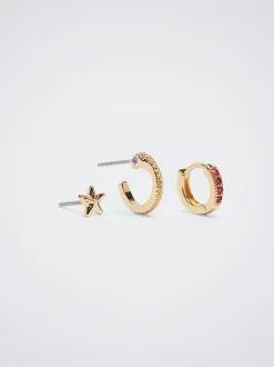 Set Of Hoops With Cubic Zirconia|Parfois Flash Sale