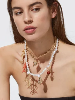 Set Of Necklaces With Freshwater Pearl|Parfois Discount