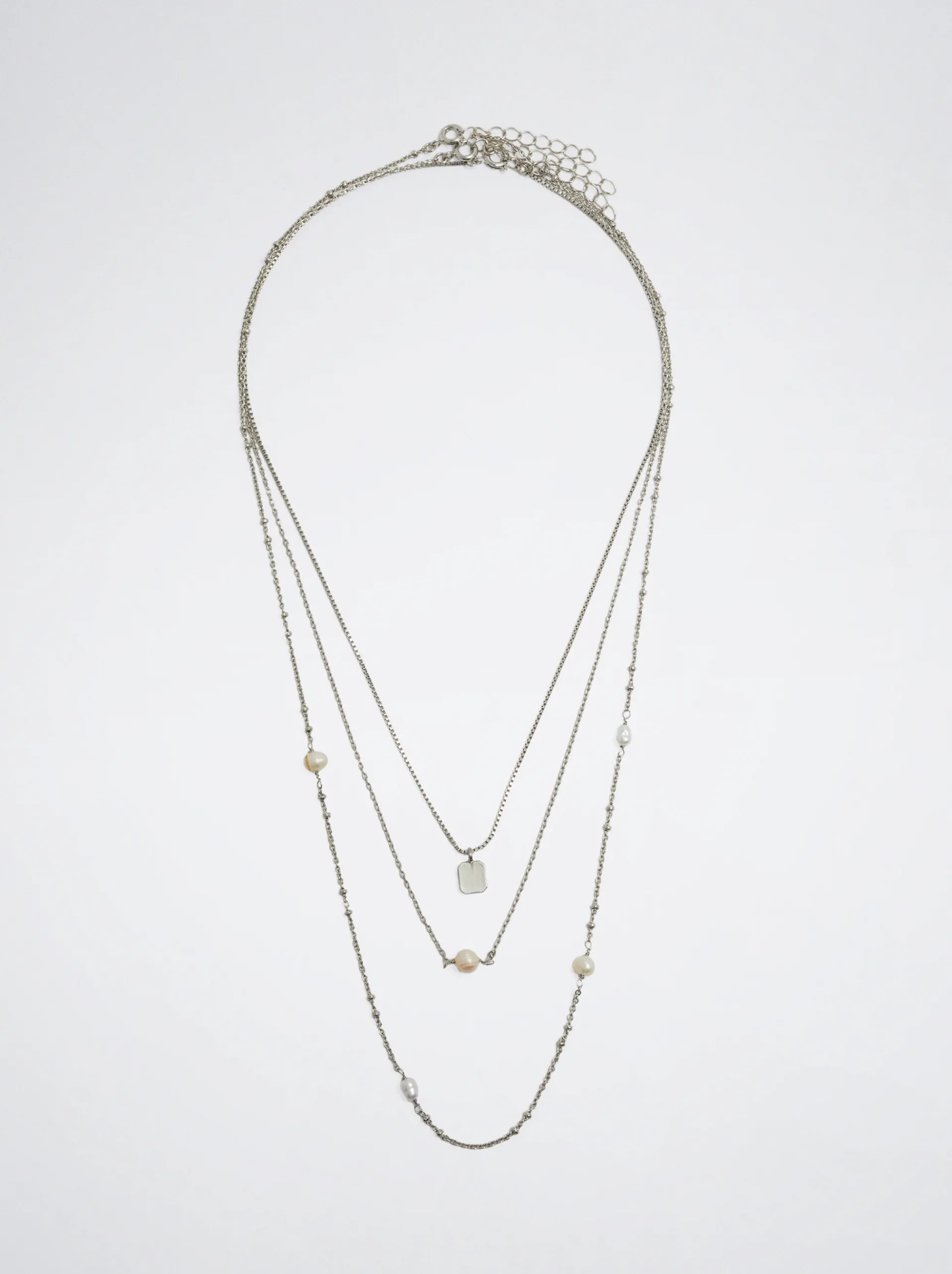 Set Of Necklaces With Pearls And Medals|Parfois Clearance