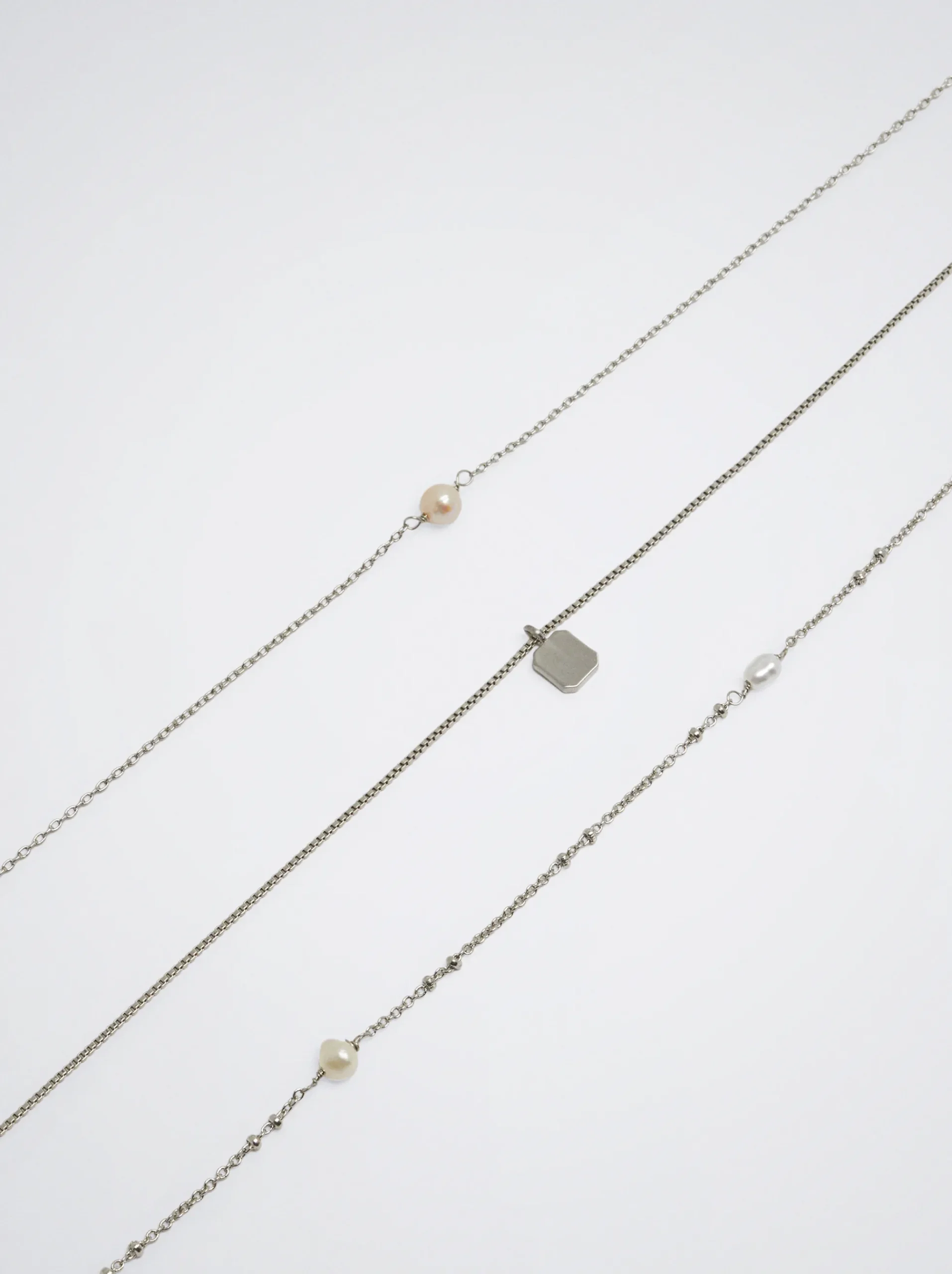 Set Of Necklaces With Pearls And Medals|Parfois Clearance