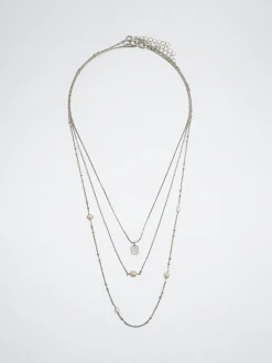 Set Of Necklaces With Pearls And Medals|Parfois Discount