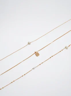 Set Of Necklaces With Pearls And Medals|Parfois Flash Sale