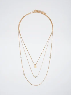 Set Of Necklaces With Pearls And Medals|Parfois Best Sale