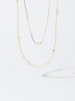 Set Of Necklaces With Shell And Freshwater Pearl|Parfois Best Sale