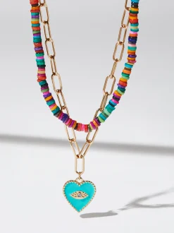 Set Of Necklaces With Shell And Heart|Parfois Sale
