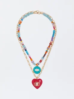 Set Of Necklaces With Stone And Charms|Parfois Sale