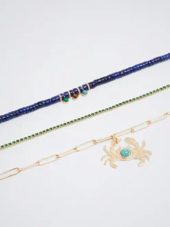 Set Of Necklaces With Stone And Charm|Parfois Outlet