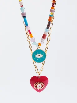 Set Of Necklaces With Stone And Charms|Parfois Best Sale