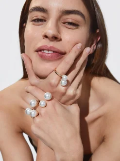 Set Of Rings With Pearls|Parfois Clearance