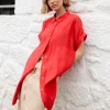 Short-Sleeved Midi Dress|Parfois Flash Sale
