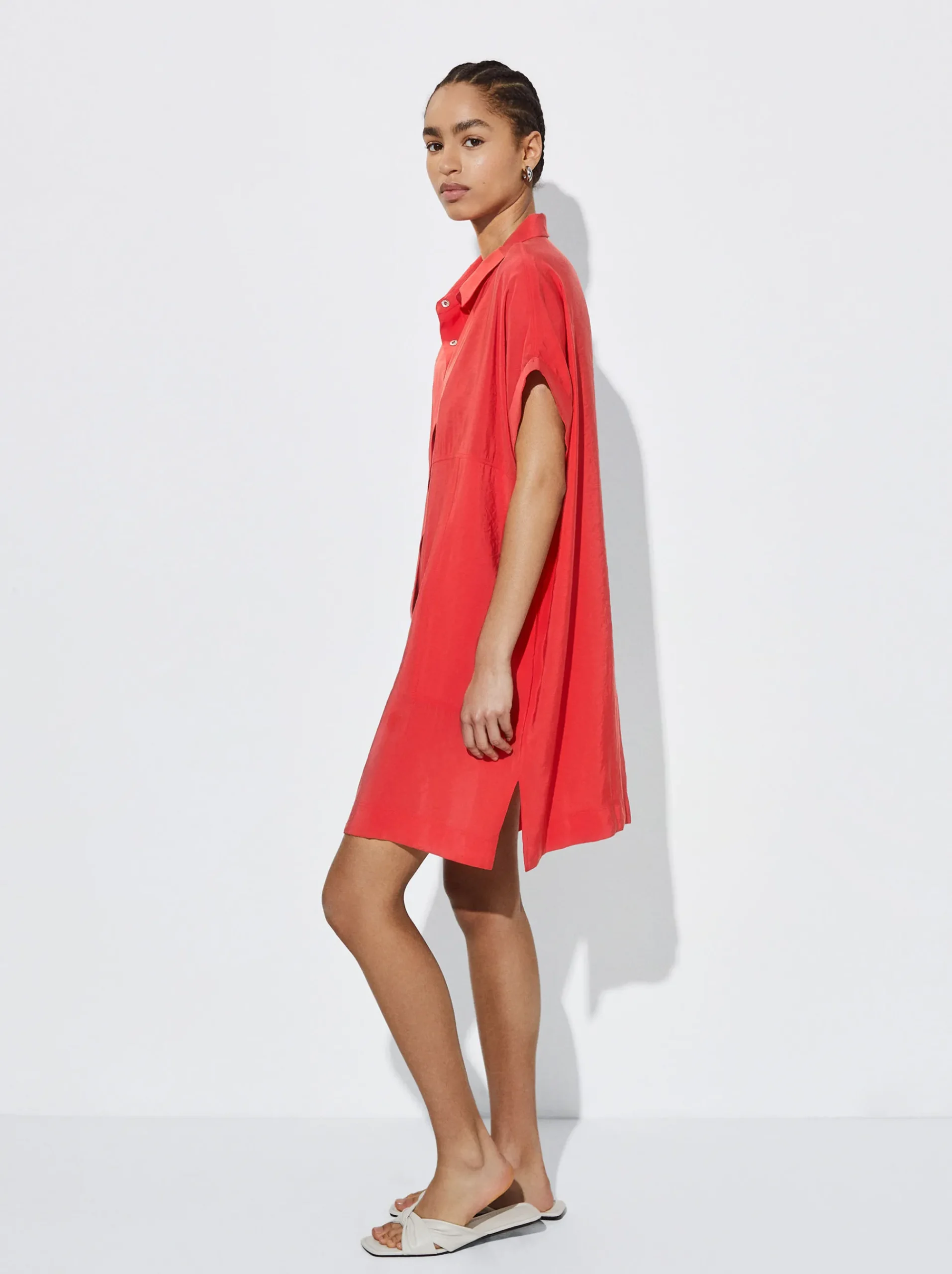 Short-Sleeved Midi Dress|Parfois Flash Sale