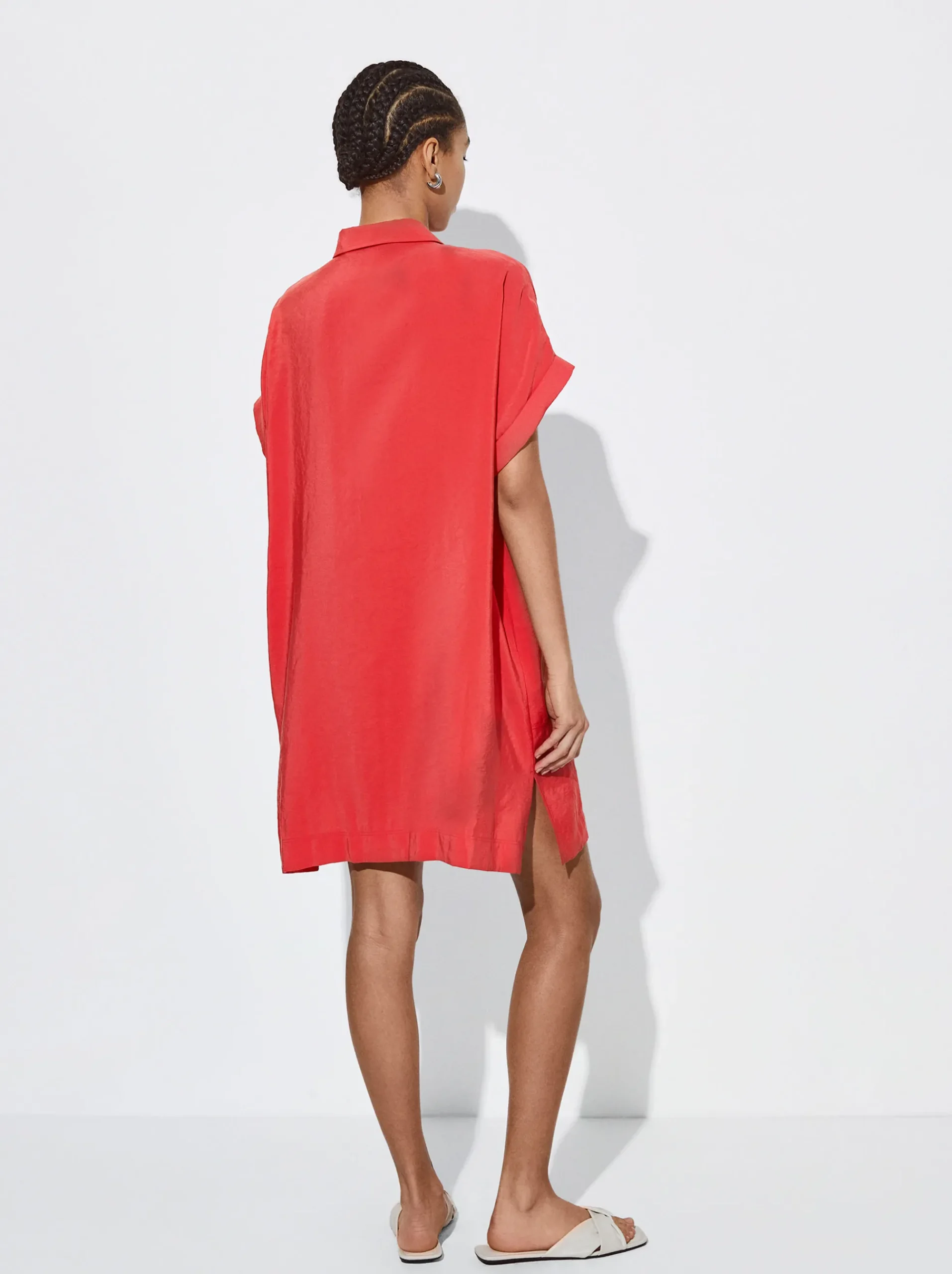 Short-Sleeved Midi Dress|Parfois Flash Sale
