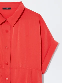 Short-Sleeved Midi Dress|Parfois Flash Sale