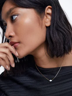 Silver 925 Necklace With Freshwater Pearl|Parfois Flash Sale