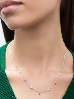 Silver 925 Necklace With Freshwater Pearl|Parfois Sale