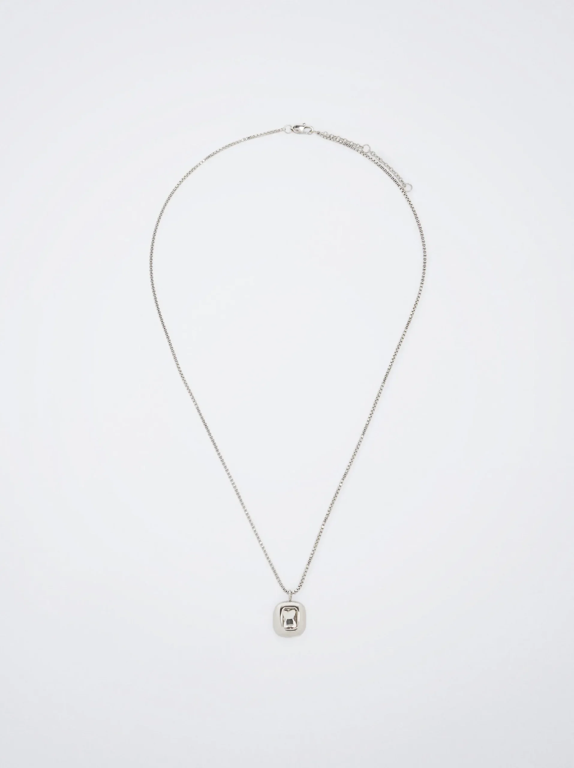 Stainless Steel Necklace With Crystals|Parfois Online