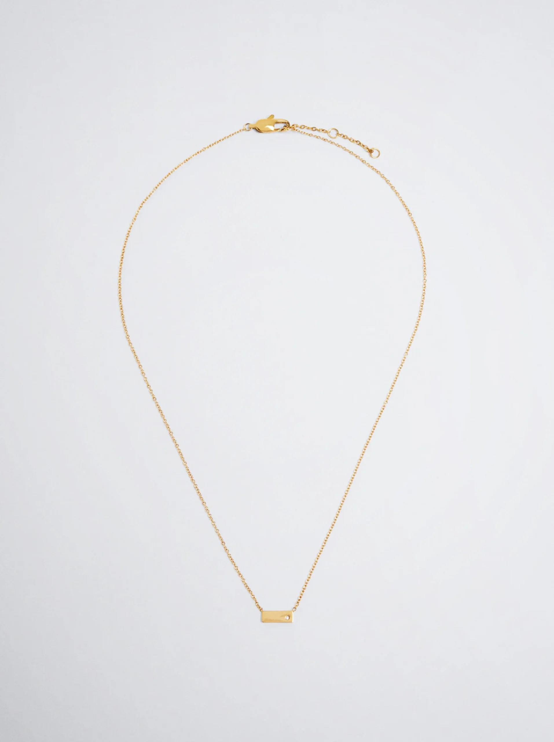 Silver Stainless Steel Necklace With Crystals|Parfois Sale