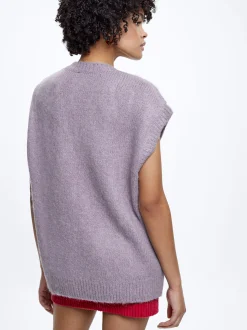 Sleeveless Knitted Vest|Parfois Discount