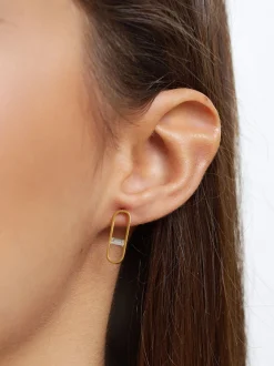 Stainless Steel Earrings With Crystals|Parfois Hot
