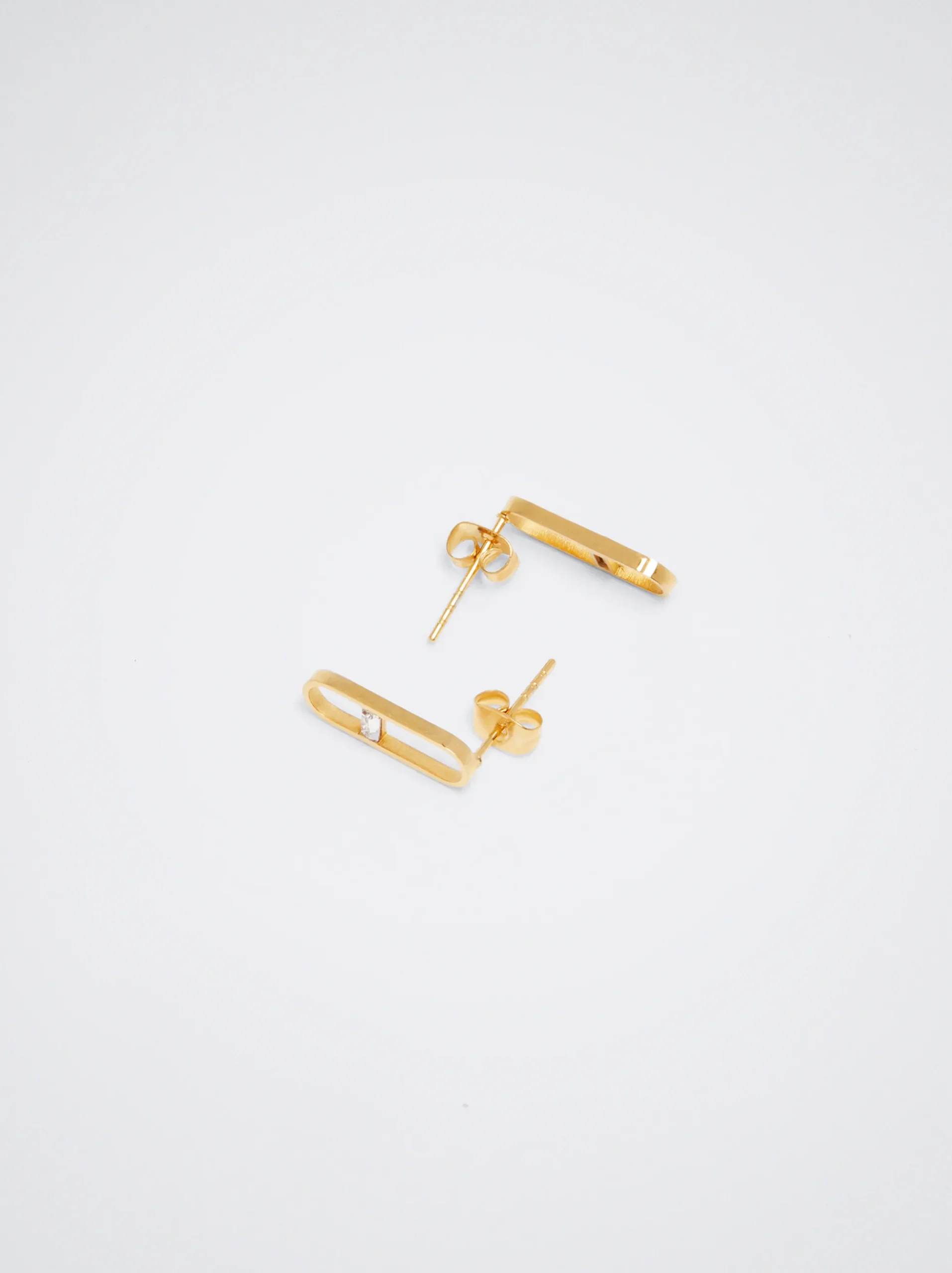 Stainless Steel Earrings With Crystals|Parfois Hot