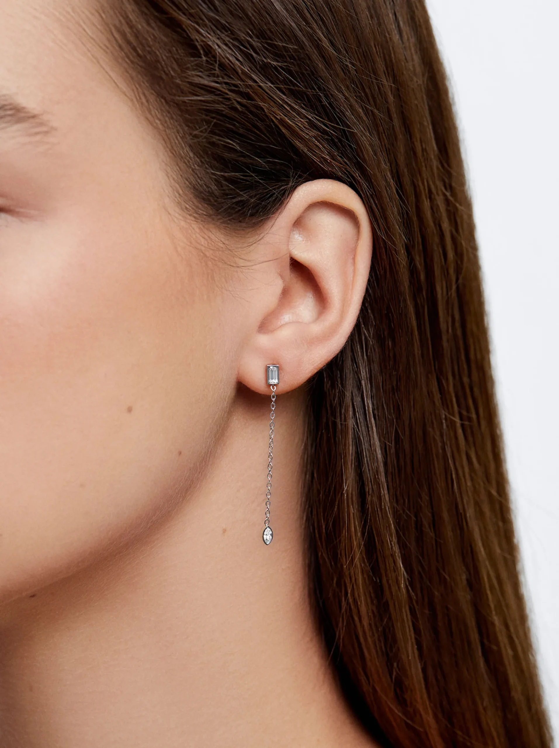 Stainless Steel Earrings With Crystals|Parfois Outlet