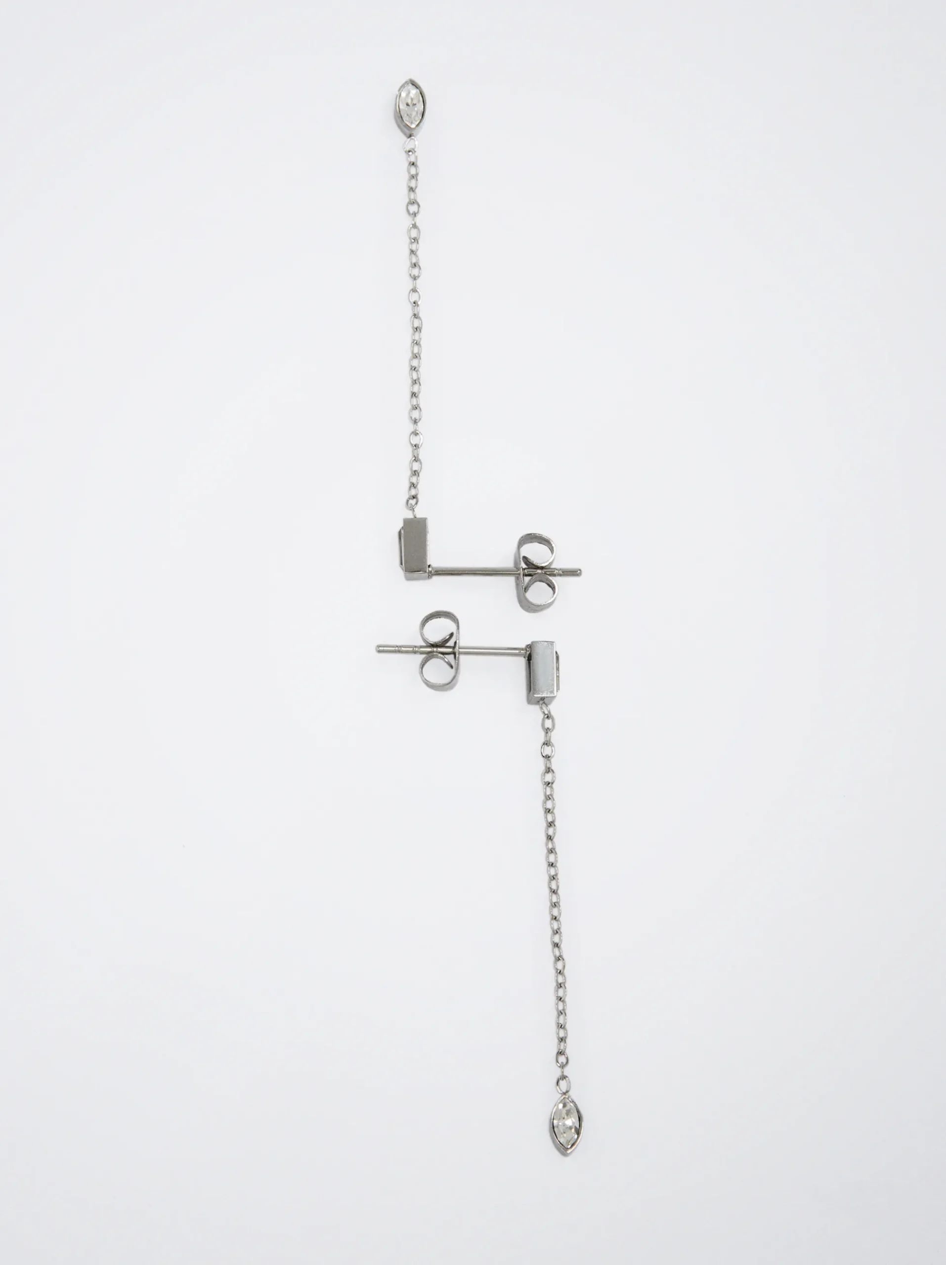 Stainless Steel Earrings With Crystals|Parfois Outlet