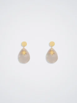 Stainless Steel Earrings With Shell|Parfois Flash Sale