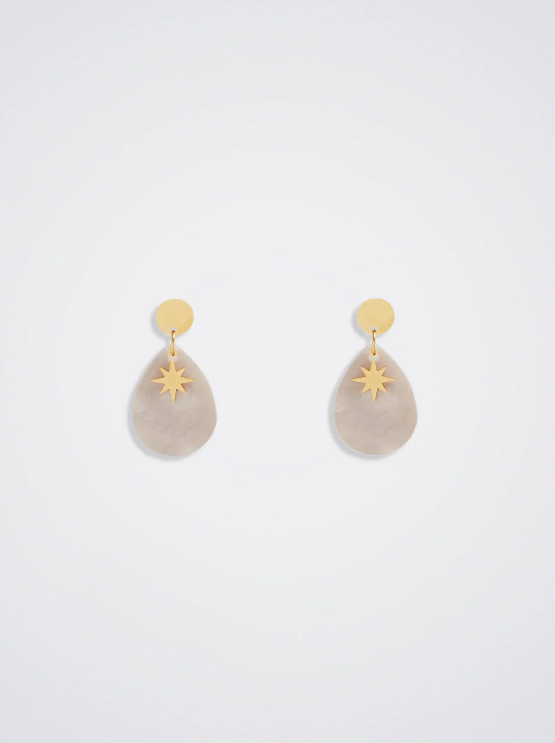Stainless Steel Earrings With Shell|Parfois Flash Sale