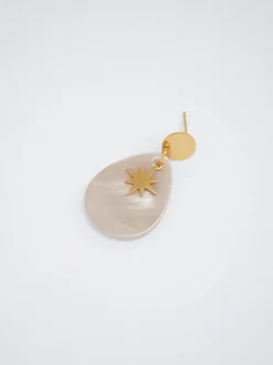 Stainless Steel Earrings With Shell|Parfois Flash Sale