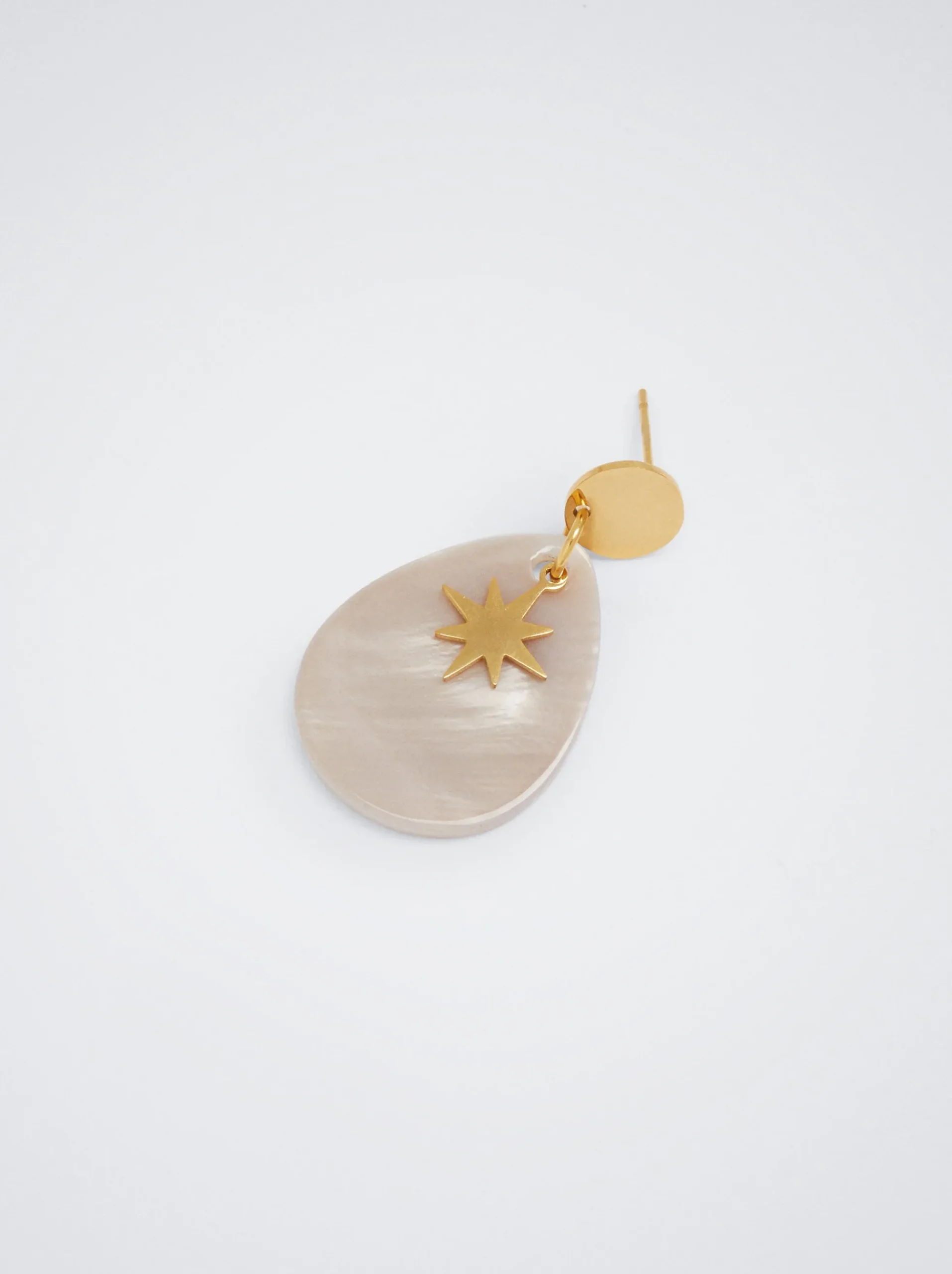 Stainless Steel Earrings With Shell|Parfois Flash Sale