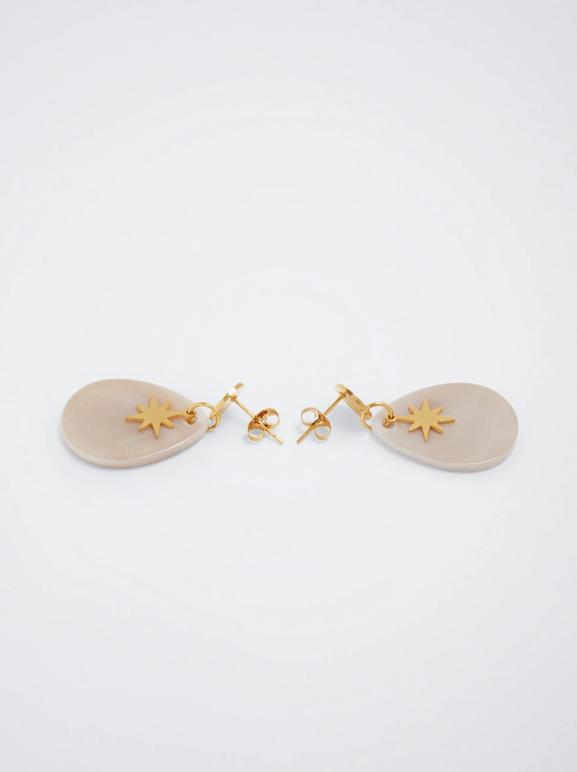 Stainless Steel Earrings With Shell|Parfois Flash Sale