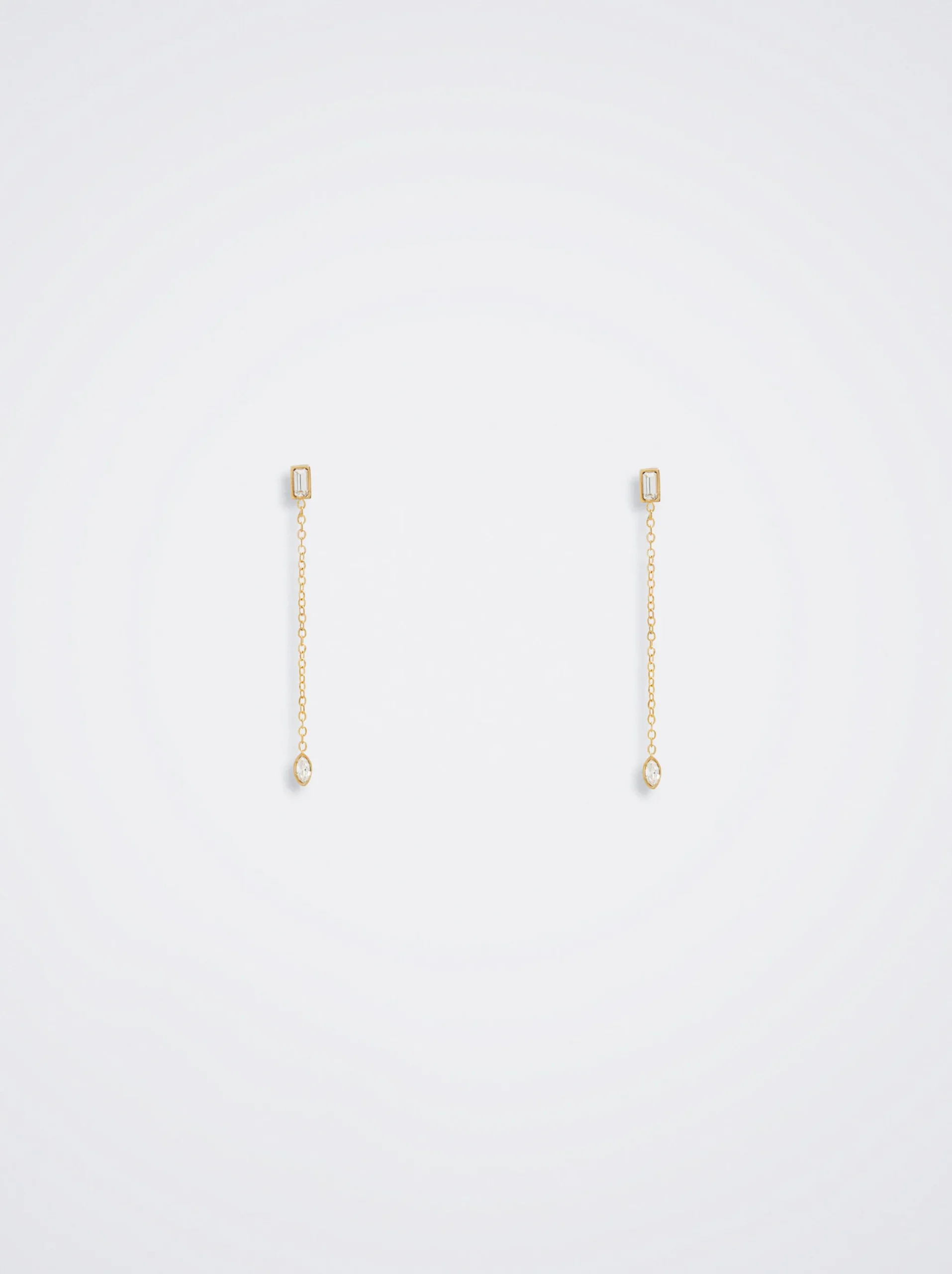 Stainless Steel Earrings With Crystals|Parfois Hot