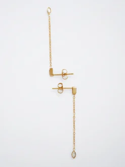 Stainless Steel Earrings With Crystals|Parfois Hot