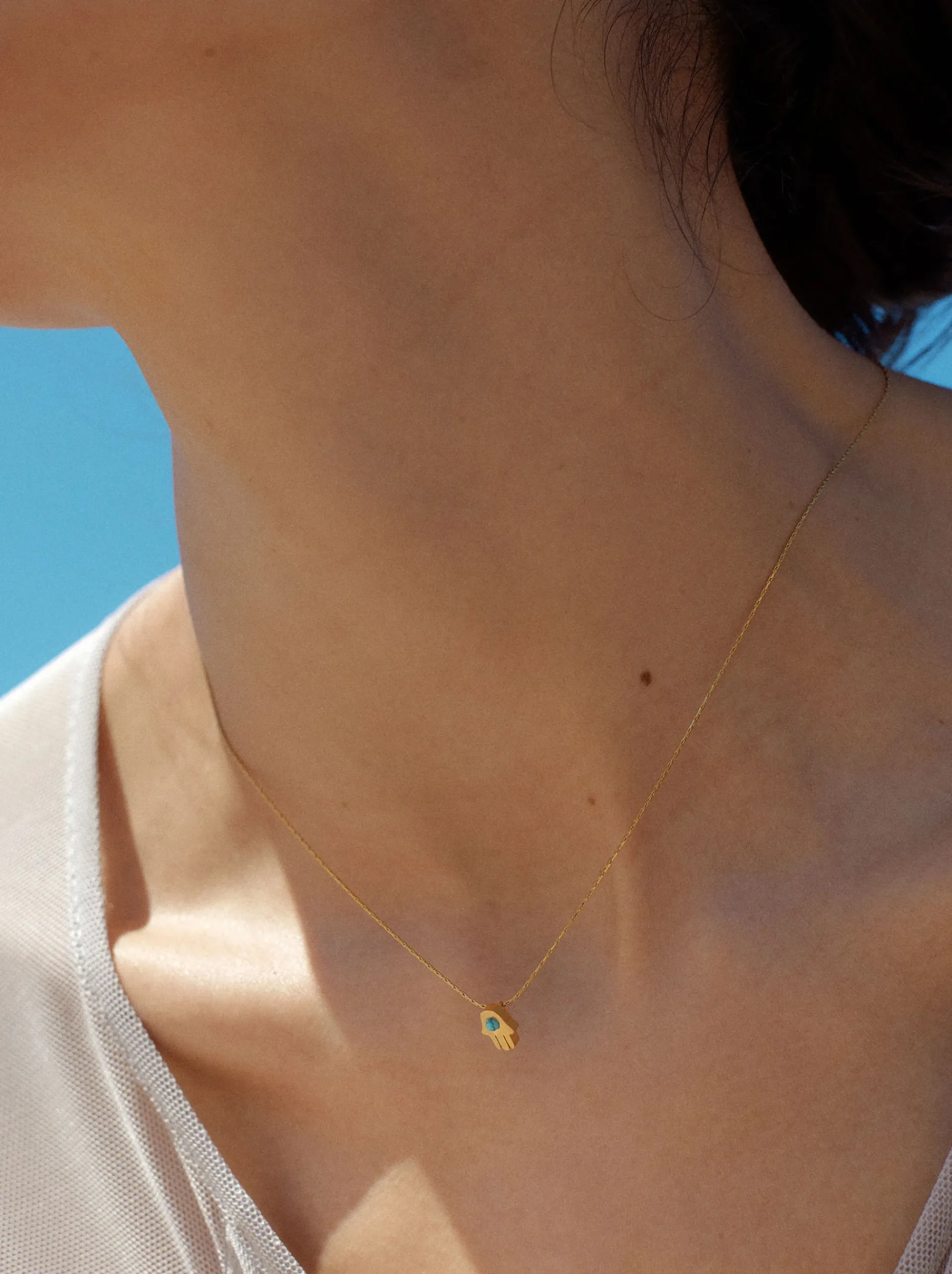 Stainless Steel Necklace With Hamsa Hand|Parfois New