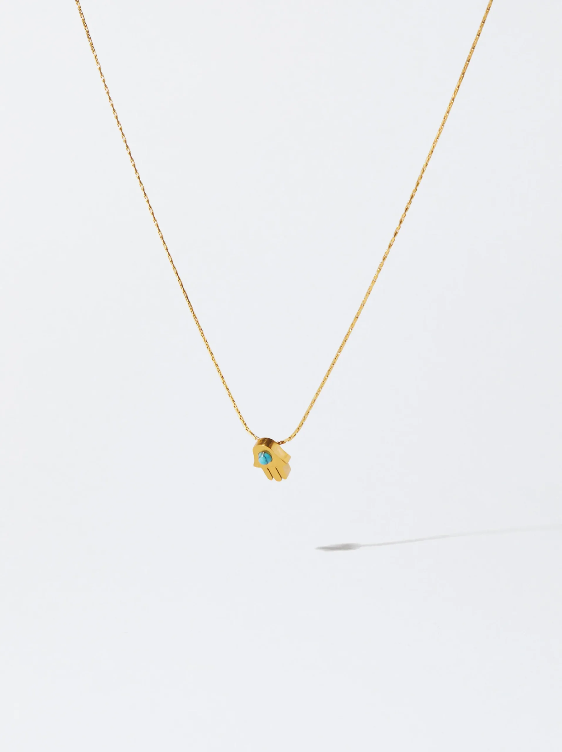 Stainless Steel Necklace With Hamsa Hand|Parfois New