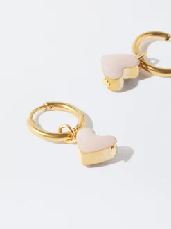 Stainless Steel Heart Hoop Earrings|Parfois Cheap