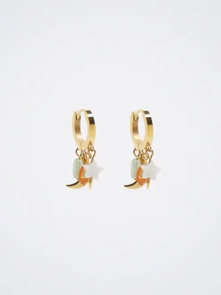 Stainless Steel Hoops With Semiprecious Stone|Parfois Best Sale