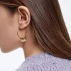 Stainless Steel Hoops With Semiprecious Stone|Parfois Store