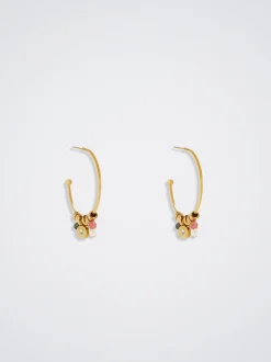 Stainless Steel Hoops With Semiprecious Stone|Parfois Store