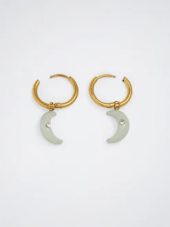Stainless Steel Hoops With Moon|Parfois Hot