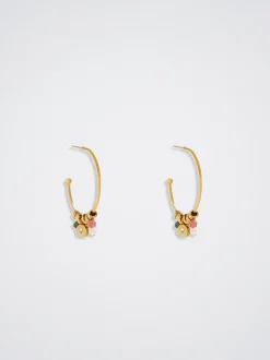 Stainless Steel Hoops With Semiprecious Stone|Parfois Cheap